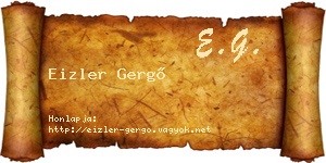 Eizler Gergő névjegykártya